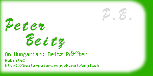 peter beitz business card